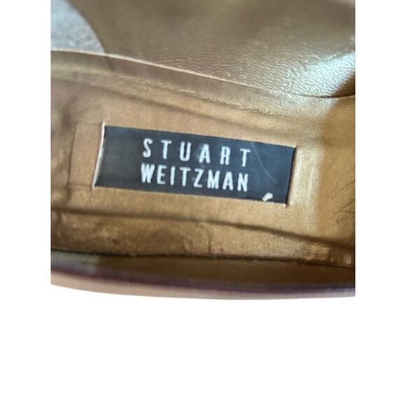 Stuart Weitzman Taurus Pumps Bordeaux Mirror Calf 8.5B - Picture 6 of 10